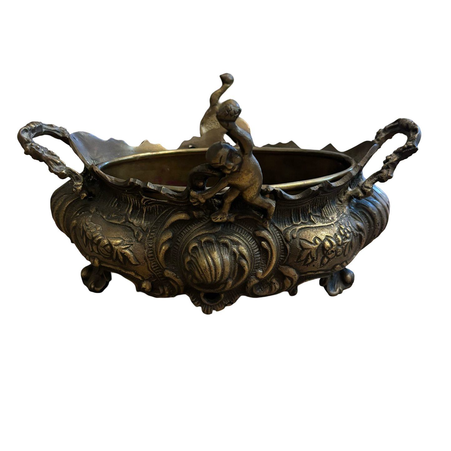 Brass Cherub Jardiniere