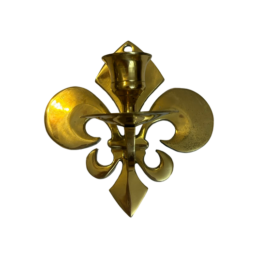 Brass Fleur de Lis Wall Sconce