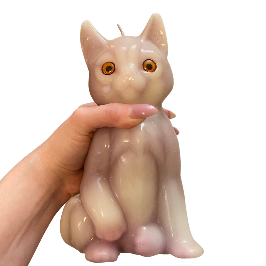 Purple Cat Candle