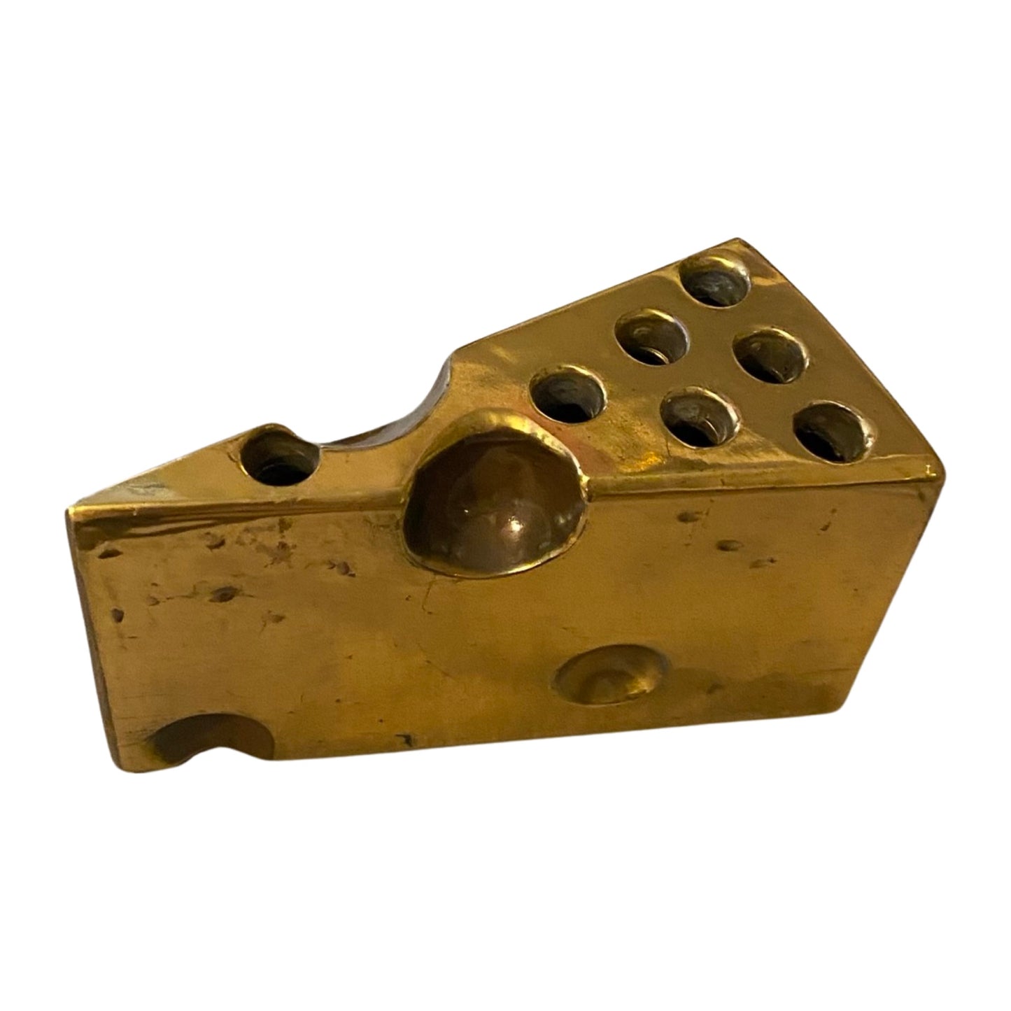 Brass Cheese Pen Holder Brass Vintage