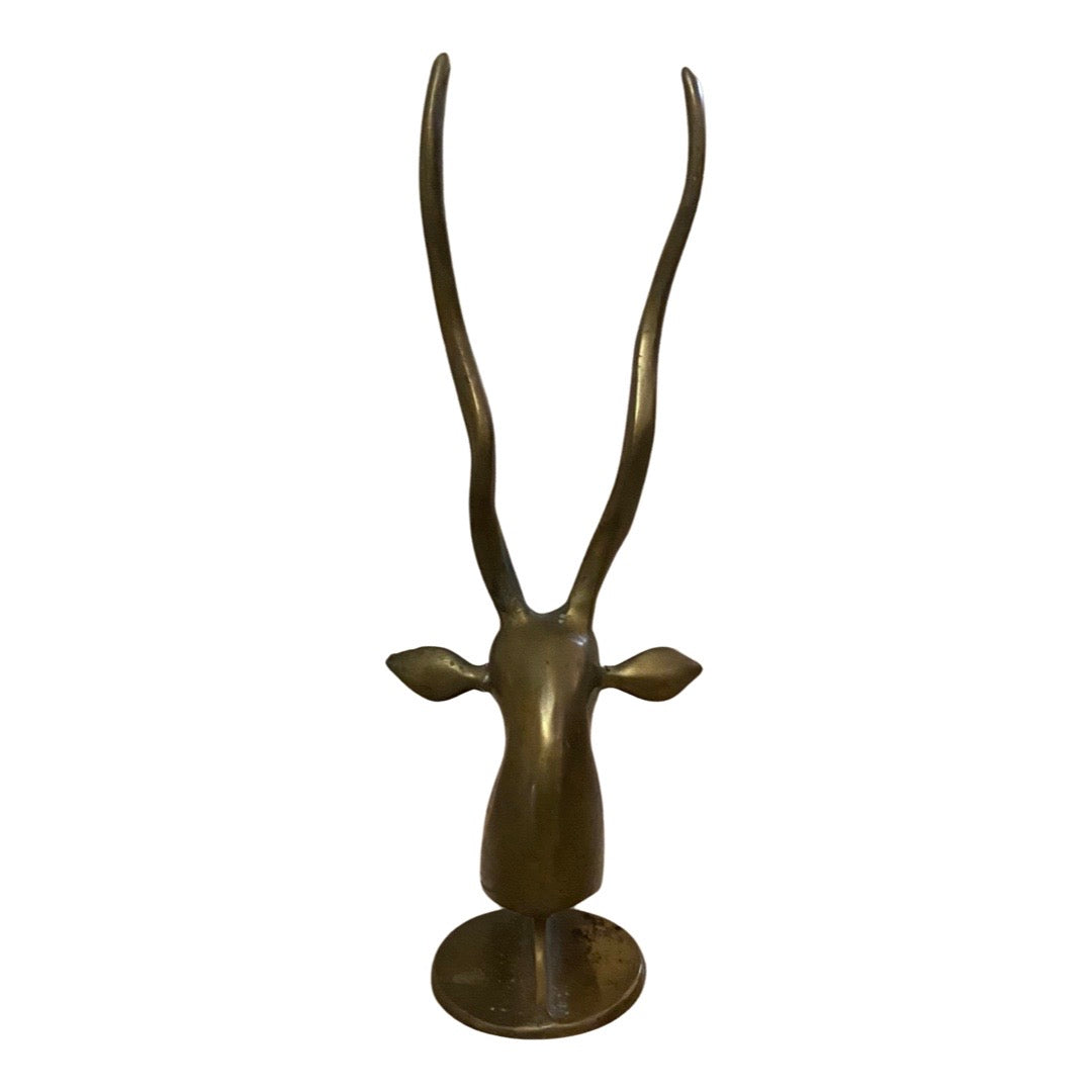 Brass Ibex Bust