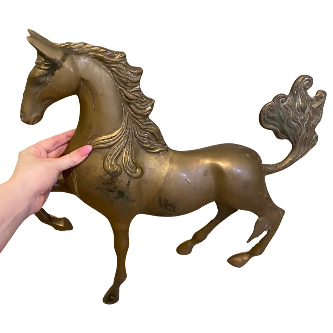 Huge Brass Horse