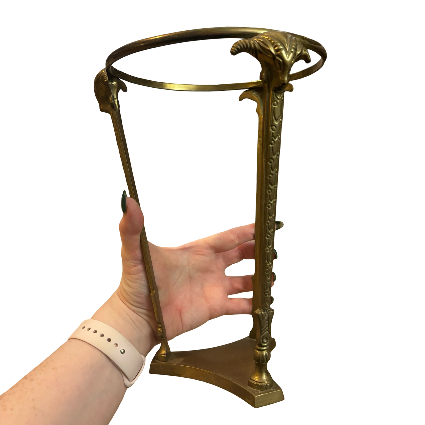 Large Brass Ram Head Stand