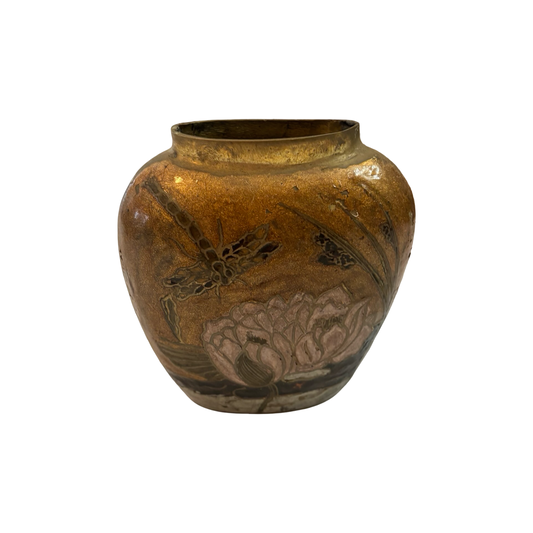 Brass Enameled Vase
