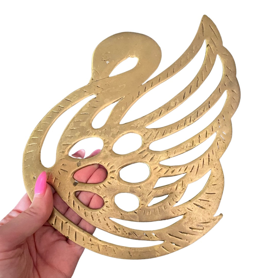 Brass Swan Trivet