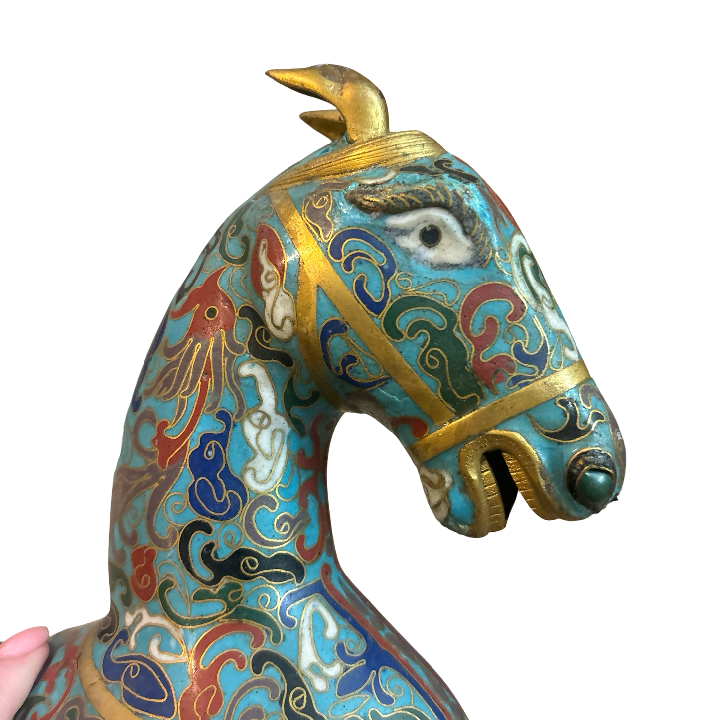 Brass Cloisonné Horse Incense Burner