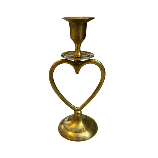 Brass Heart Candlestick