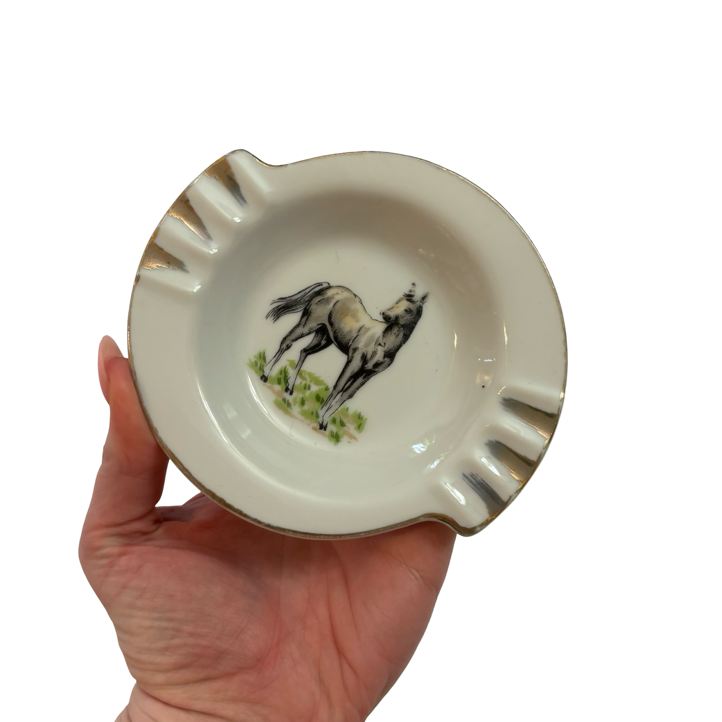 Porcelain Horse Ashtray