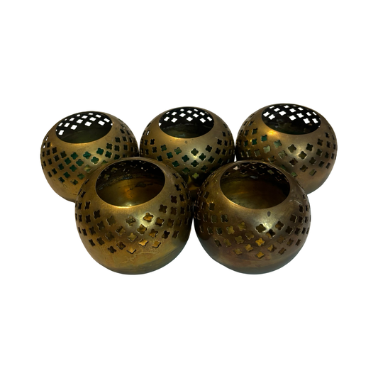 Set of Five Brass Votives