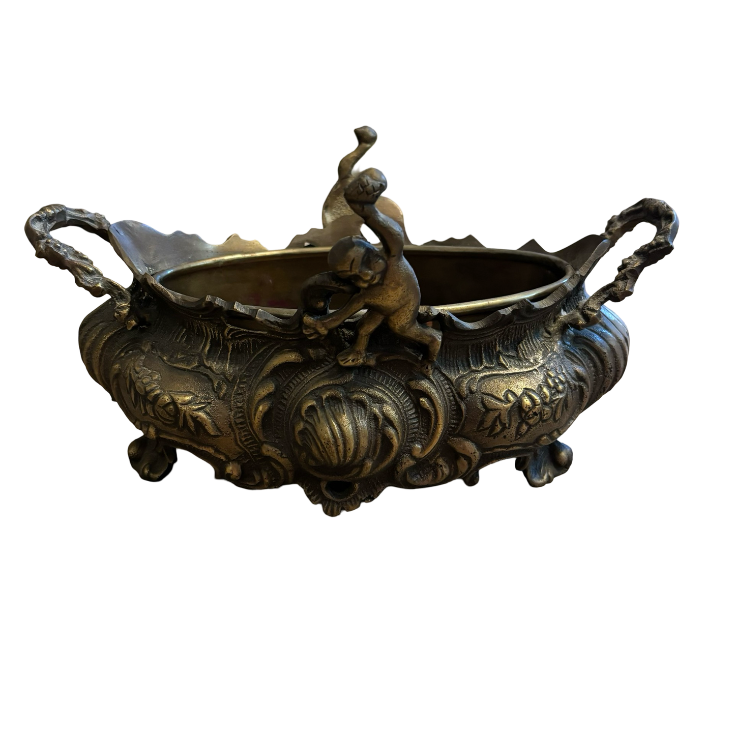 Brass Cherub Jardiniere