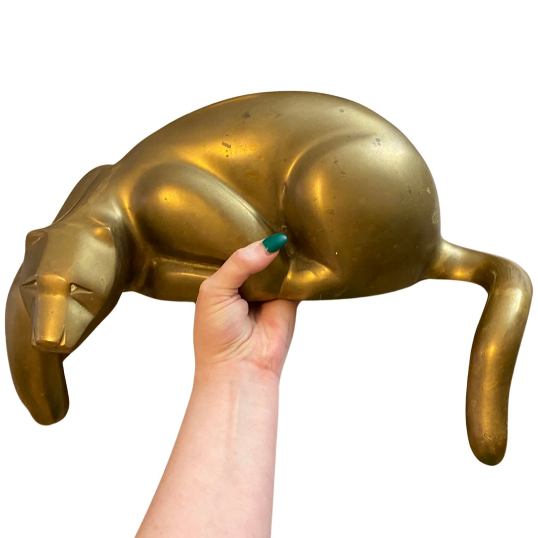 Brass Panther Shelf Sitter