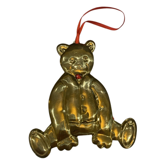 Brass Suit Bear Ornament