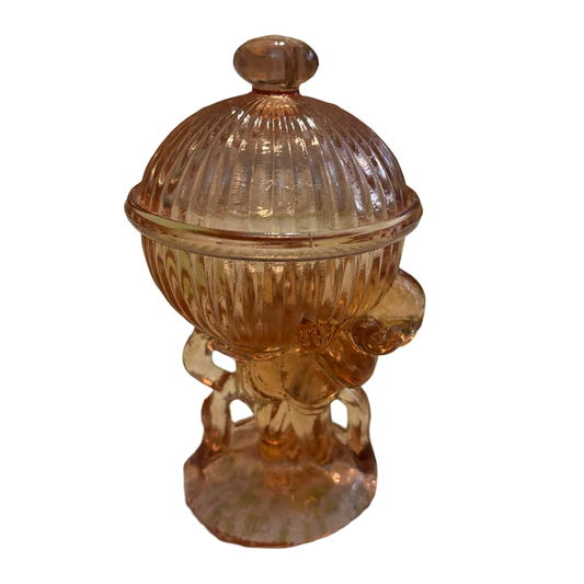 Pink Glass Cherub Vessel