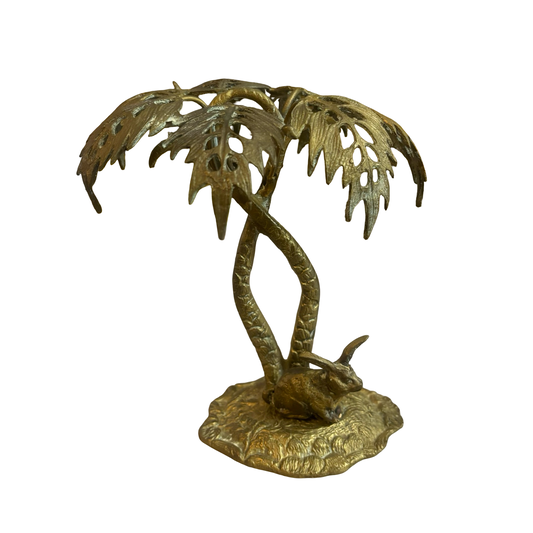 Brass Tree with Rabbit