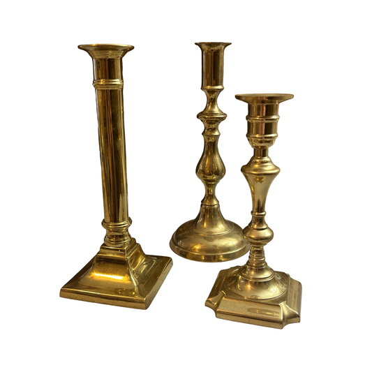 Trio of Brass Candlesticks