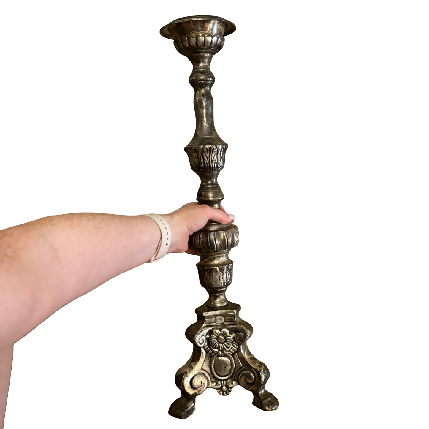 Extra Large Silver Altar Candlestick