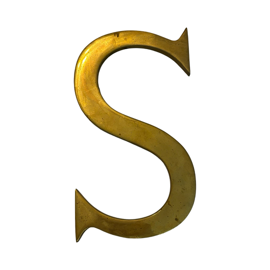 Large Brass Letter S