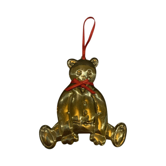 Brass Bow Tie Bear Ornament
