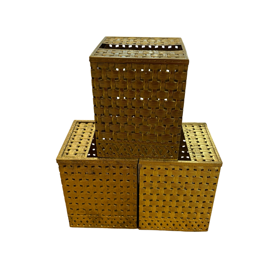 Gold Ormolu Filigree Hollywood Regency Tissue Box