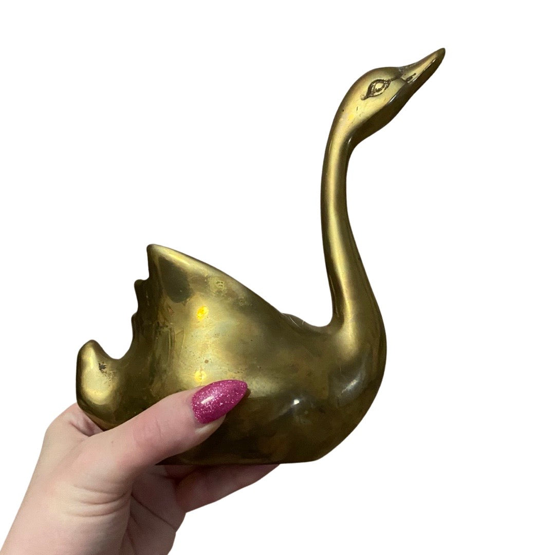 Brass Swan Bookends – Brass Bluebonnet Vintage
