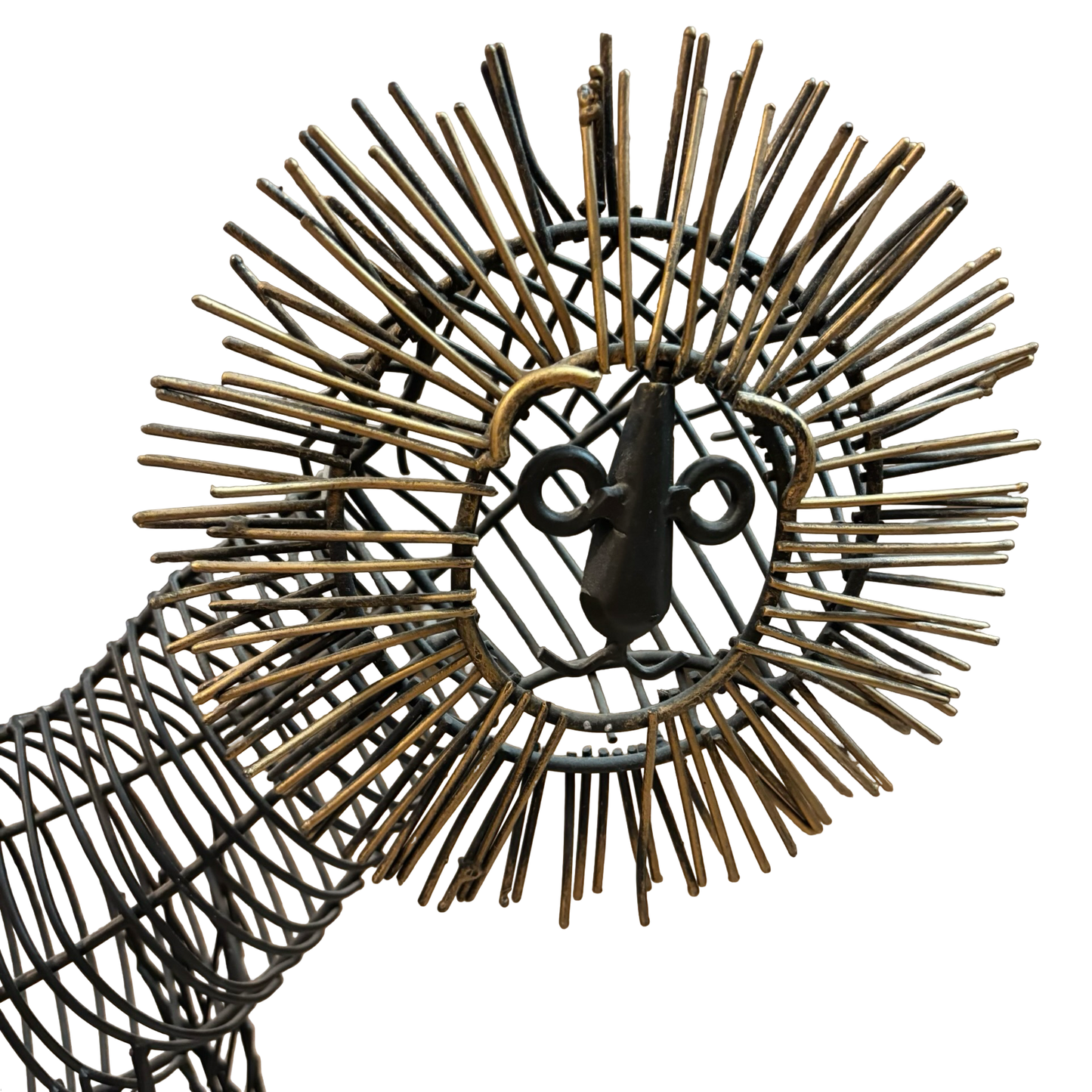 Metal Wire Lion Sculpture in the Style of Curtis Jere