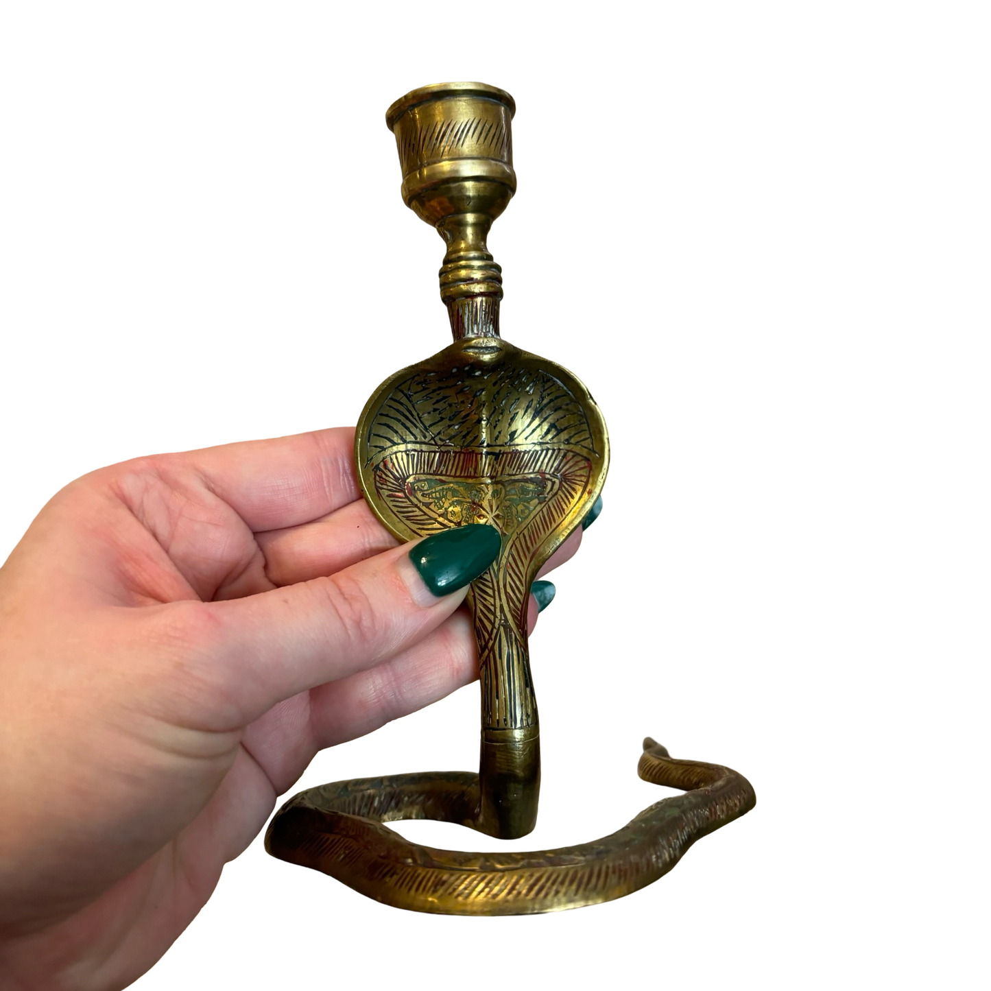 Brass Cobra Snake Candle Holder Pair