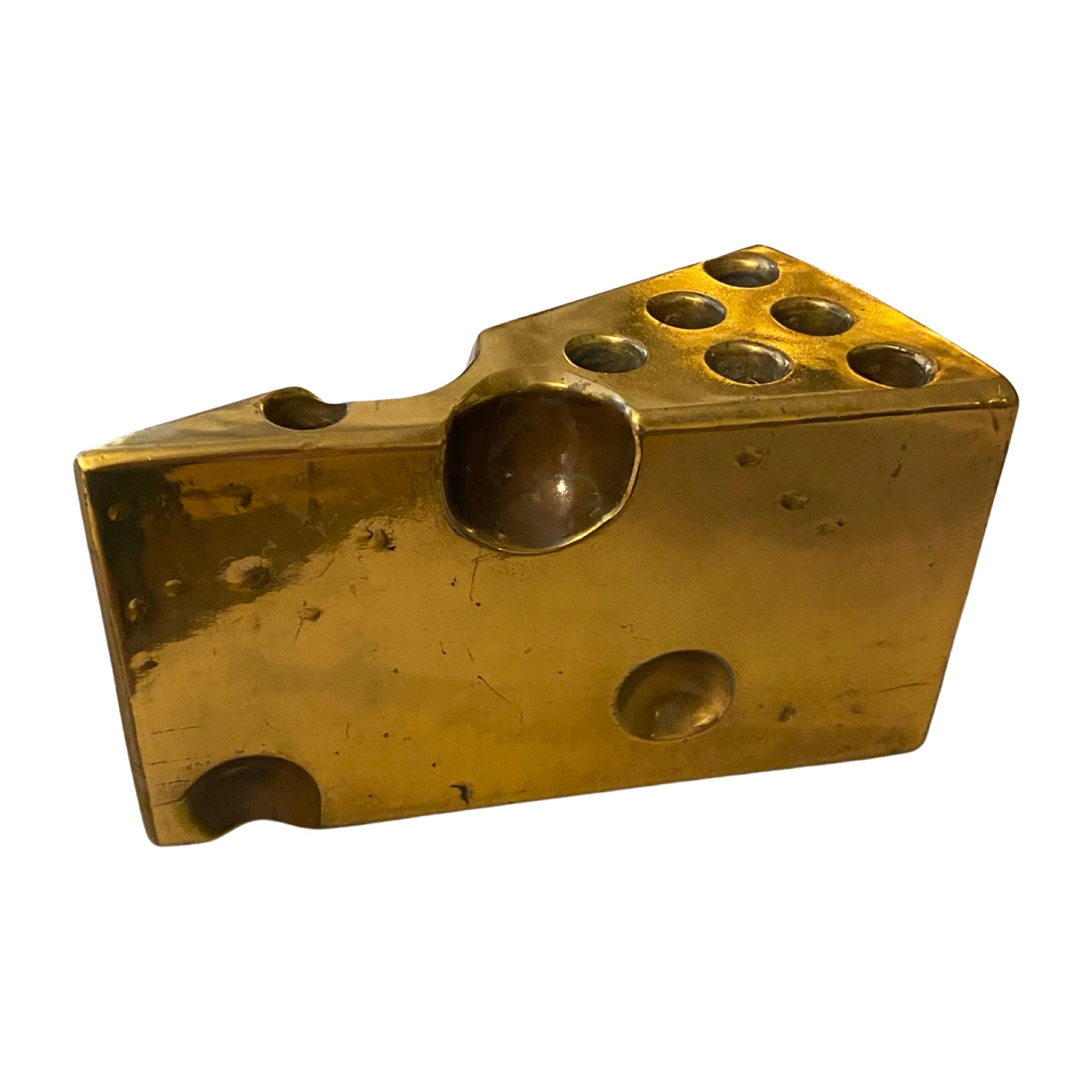 Brass Cheese Pen Holder Brass Vintage