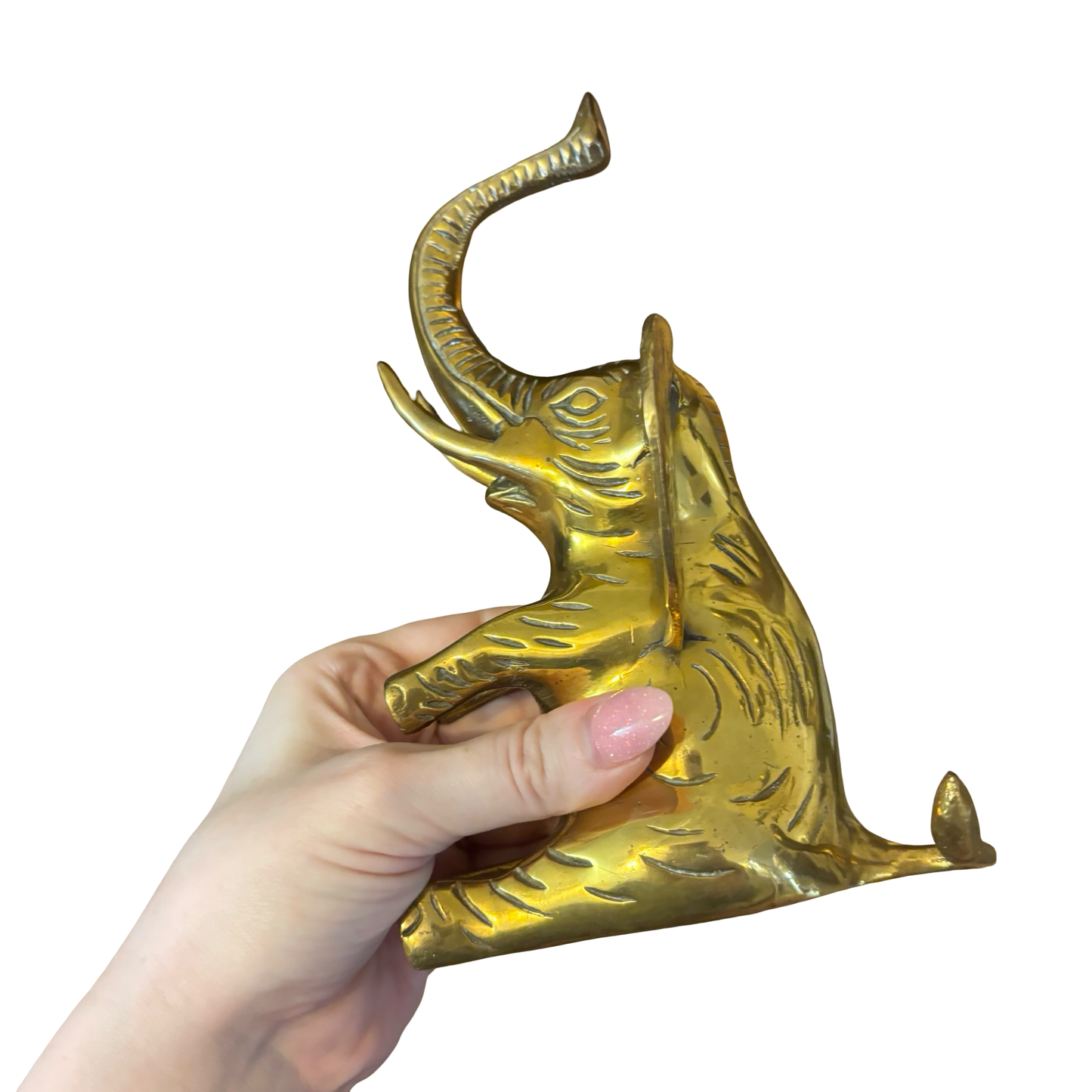 Brass Elephant Bookends