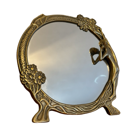 Brass Lady of the Lake Mirror