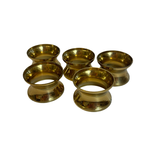 Set of Five Brass Napkin Rings