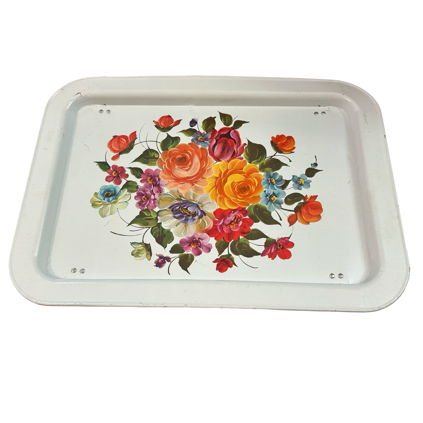 Tin Floral Collapsible Tray Table