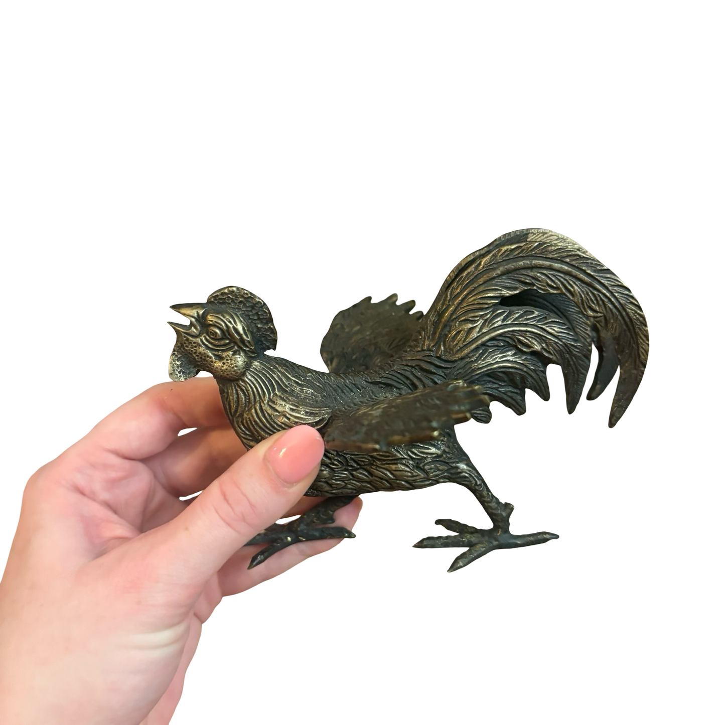 Brass Fighting Rooster Pair