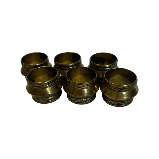 Set of Six Brass Napkin Rings