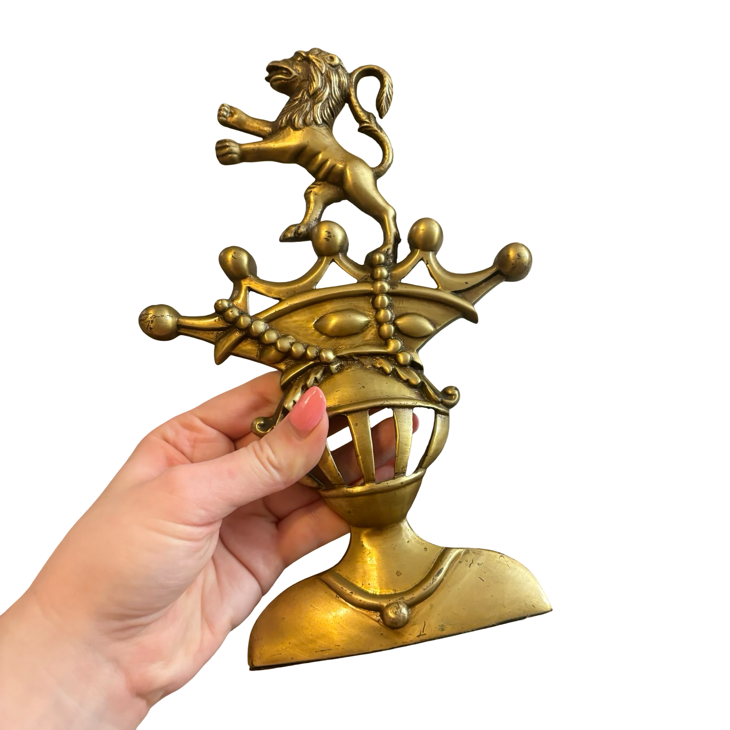 Brass Lion Knight Bookend