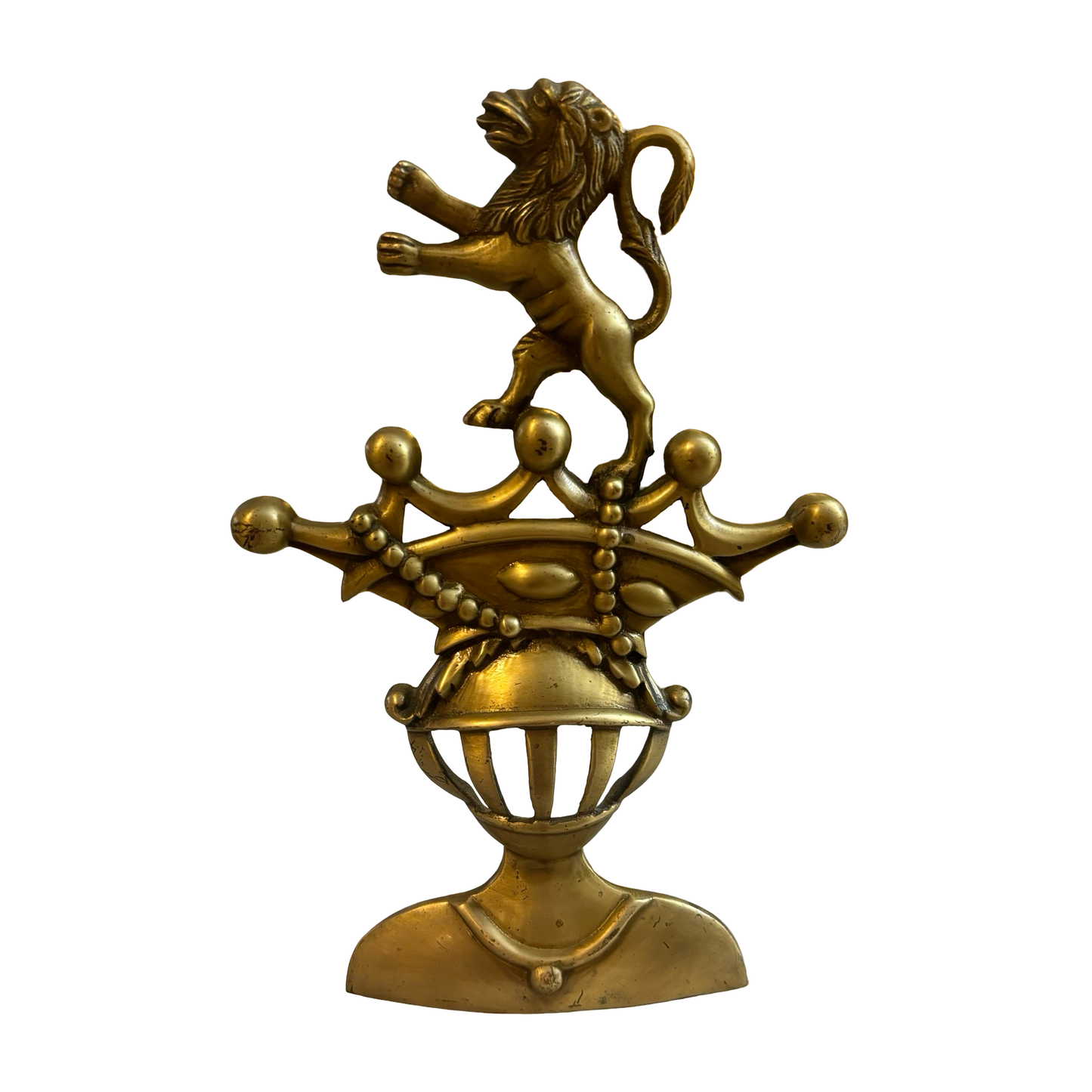 Brass Lion Knight Bookend