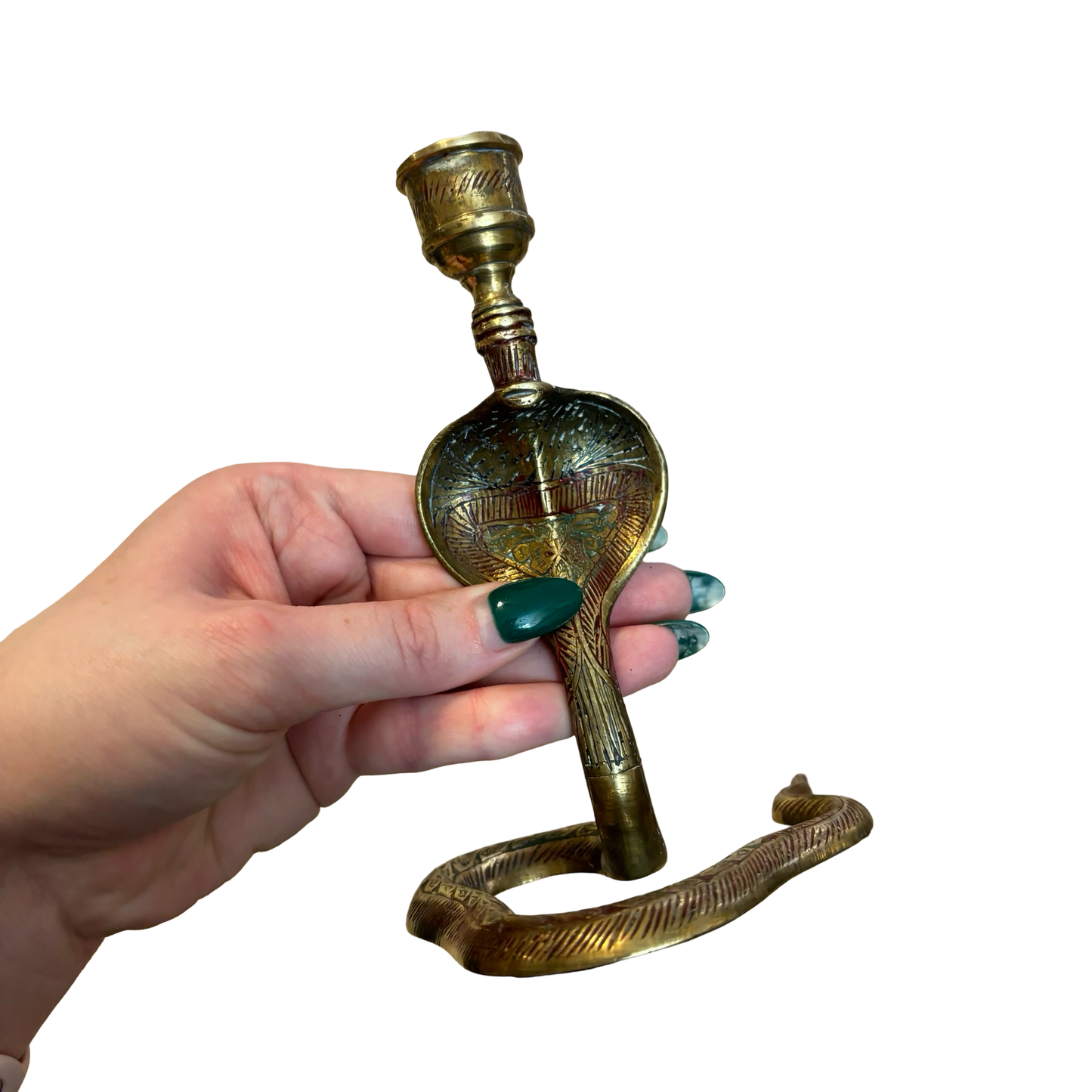 Brass Cobra Snake Candle Holder Pair