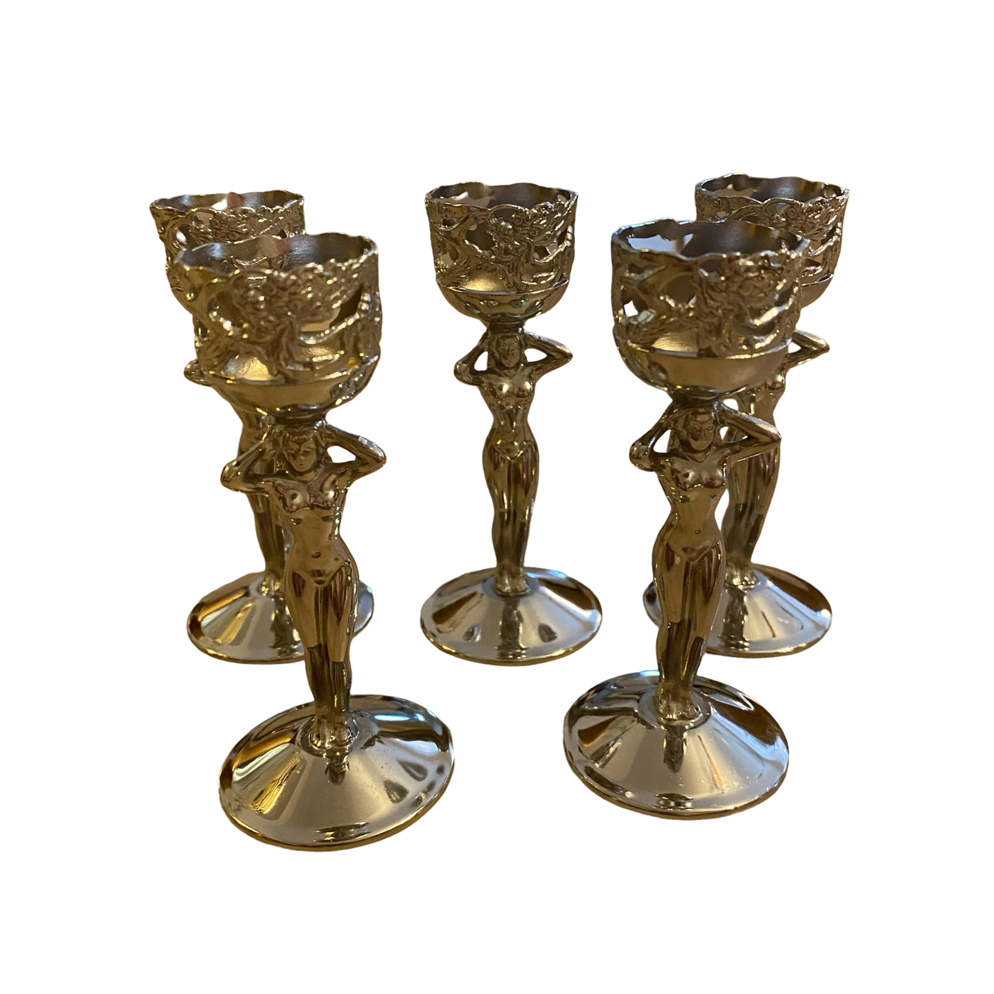 Silver Nude Lady Cups Set