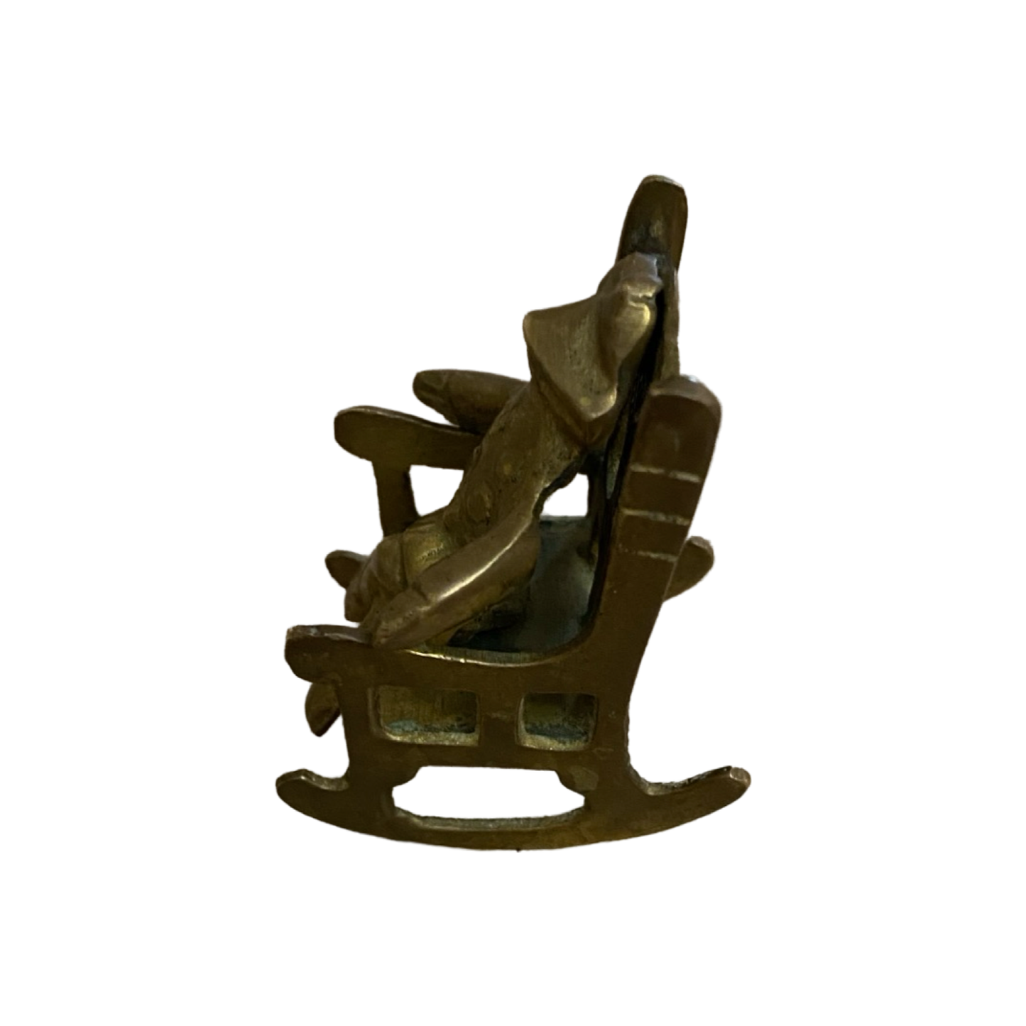 Brass Frog in Rocking Chair