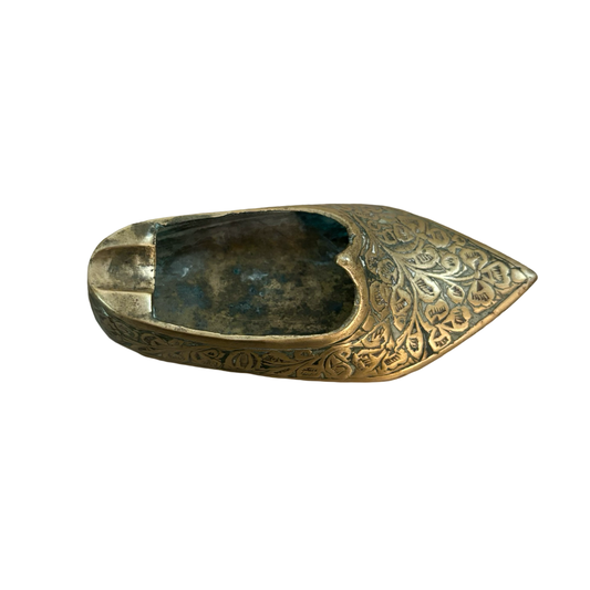Brass Etched Shoe Ashtray