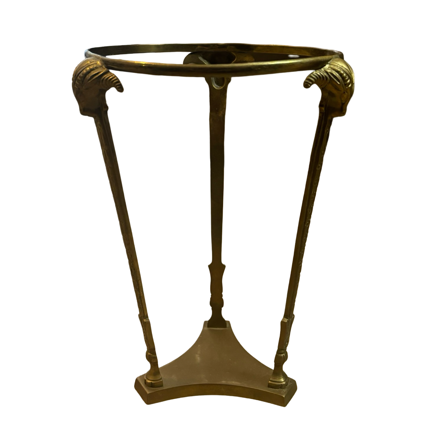 Large Brass Ram Head Stand