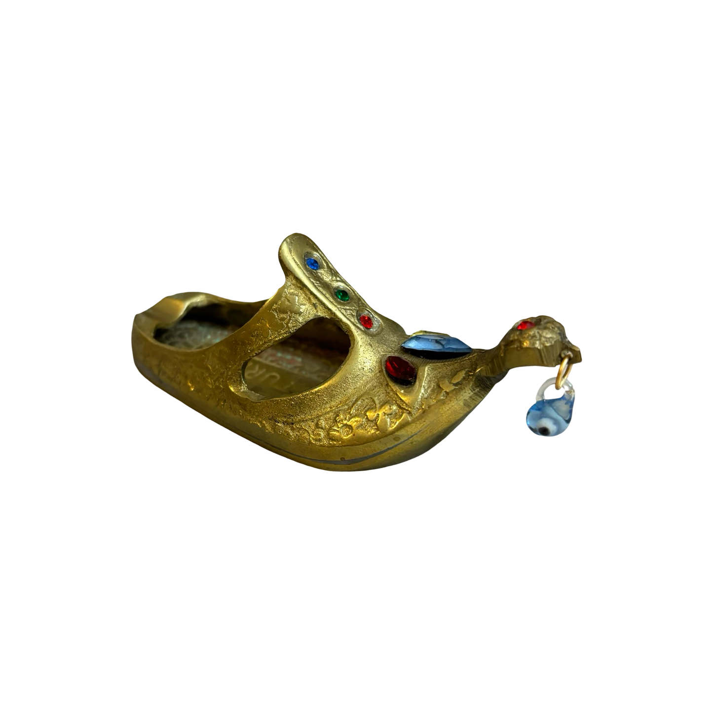 Brass Bejeweled Shoe Ashtray