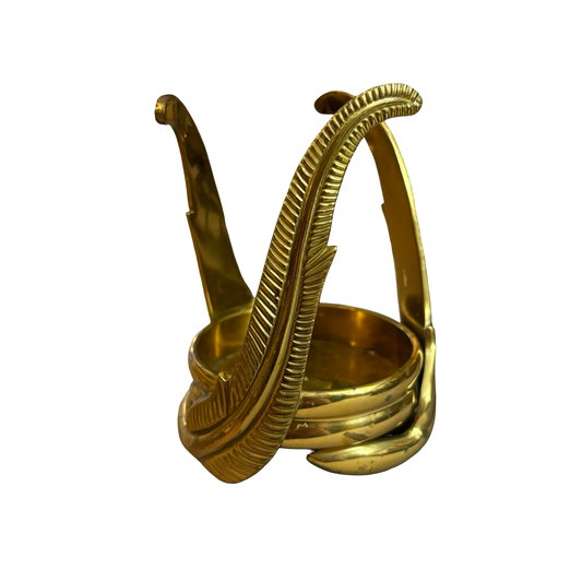 Brass Feather Candle Votive