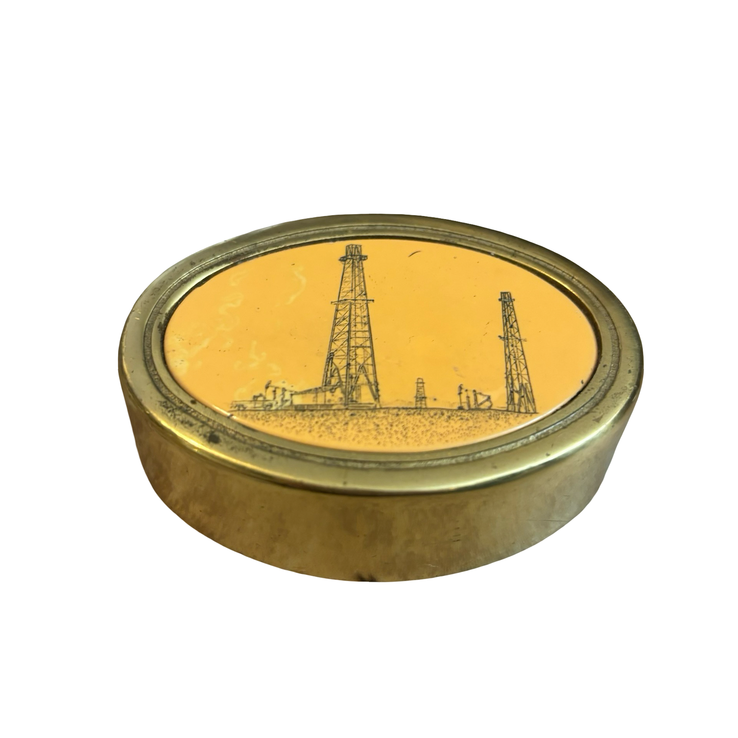 Brass Oil Derrick Paperweight