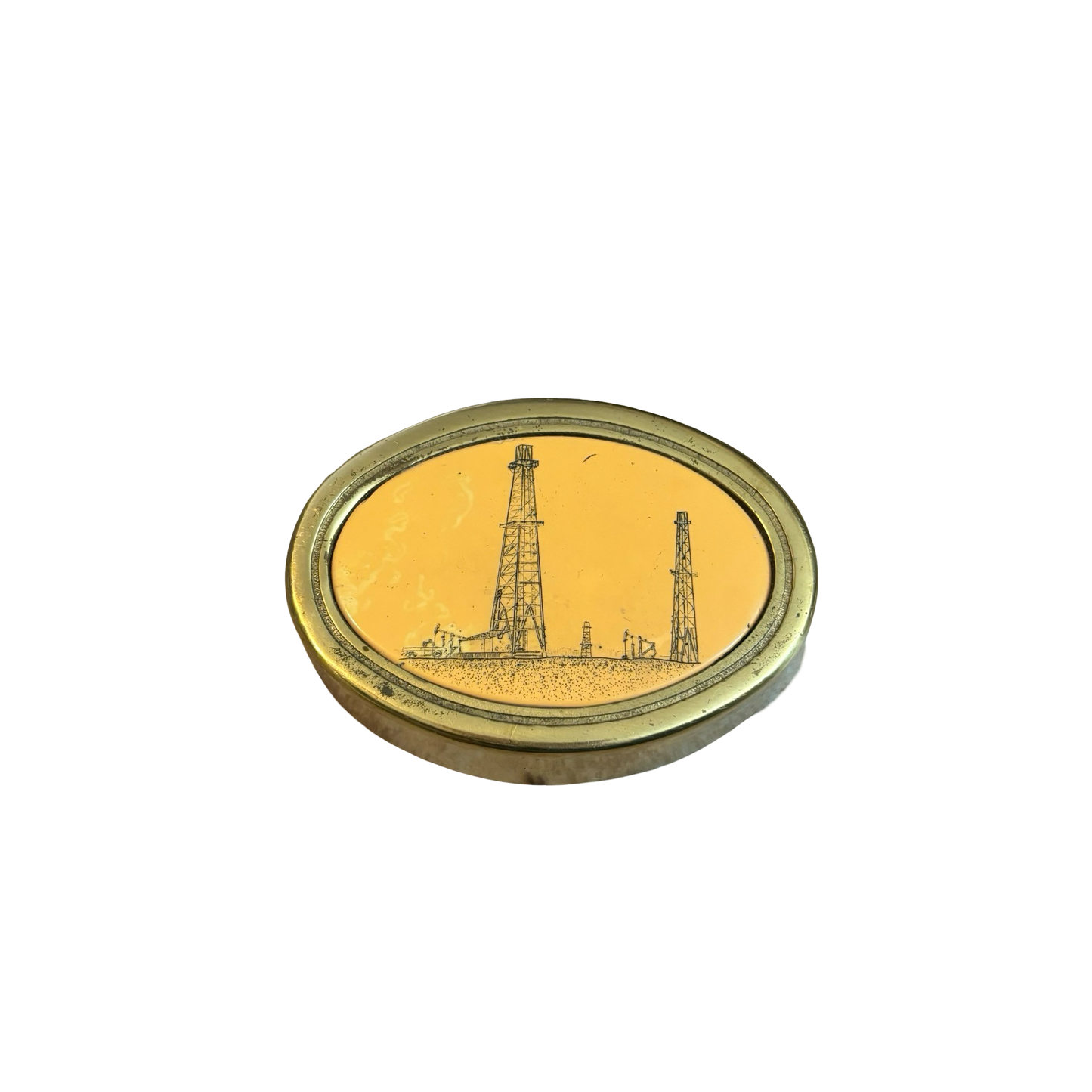 Brass Oil Derrick Paperweight