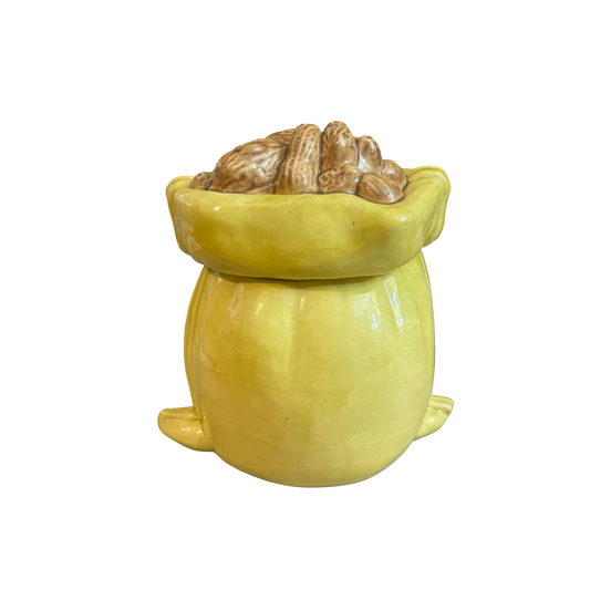 Ceramic Sack of Peanuts Jar
