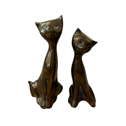 Brass Cat Pair