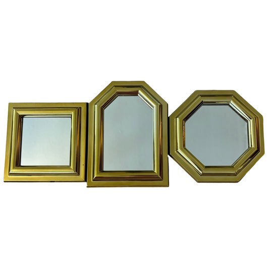 Set of Three Golden Mirrors
