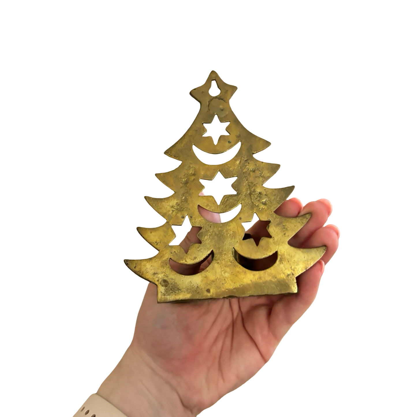Brass Christmas Tree Votive