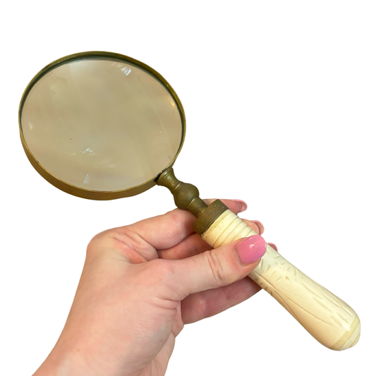 Brass Magnifying Glass with Bone Handle