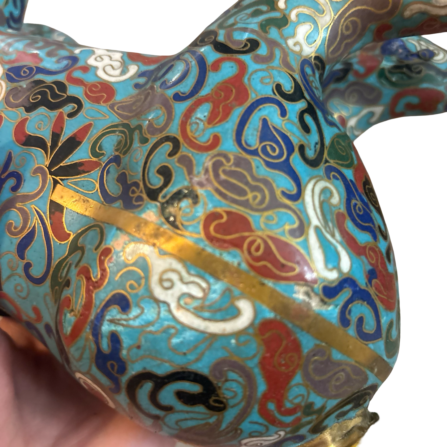 Brass Cloisonné Horse Incense Burner